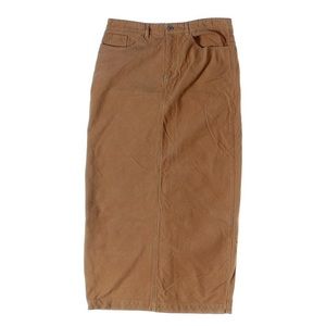 Vintage tan corduroy maxi skirt